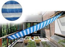Blue & White Stripe Shade Sails 